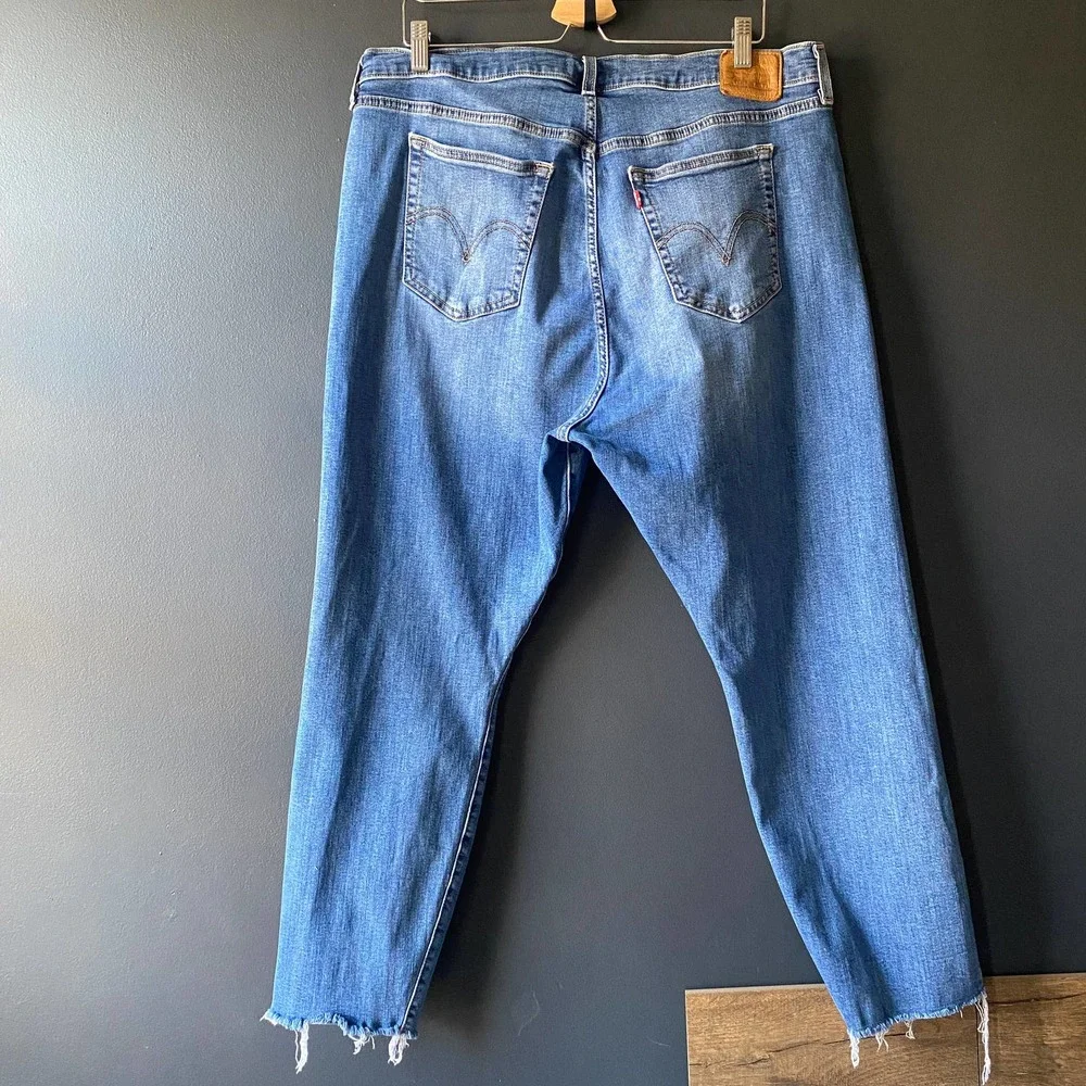 Levi's Wedgie Skinny Ripped Button Fly High Rise Jeans 20W - Picture 5 of 9